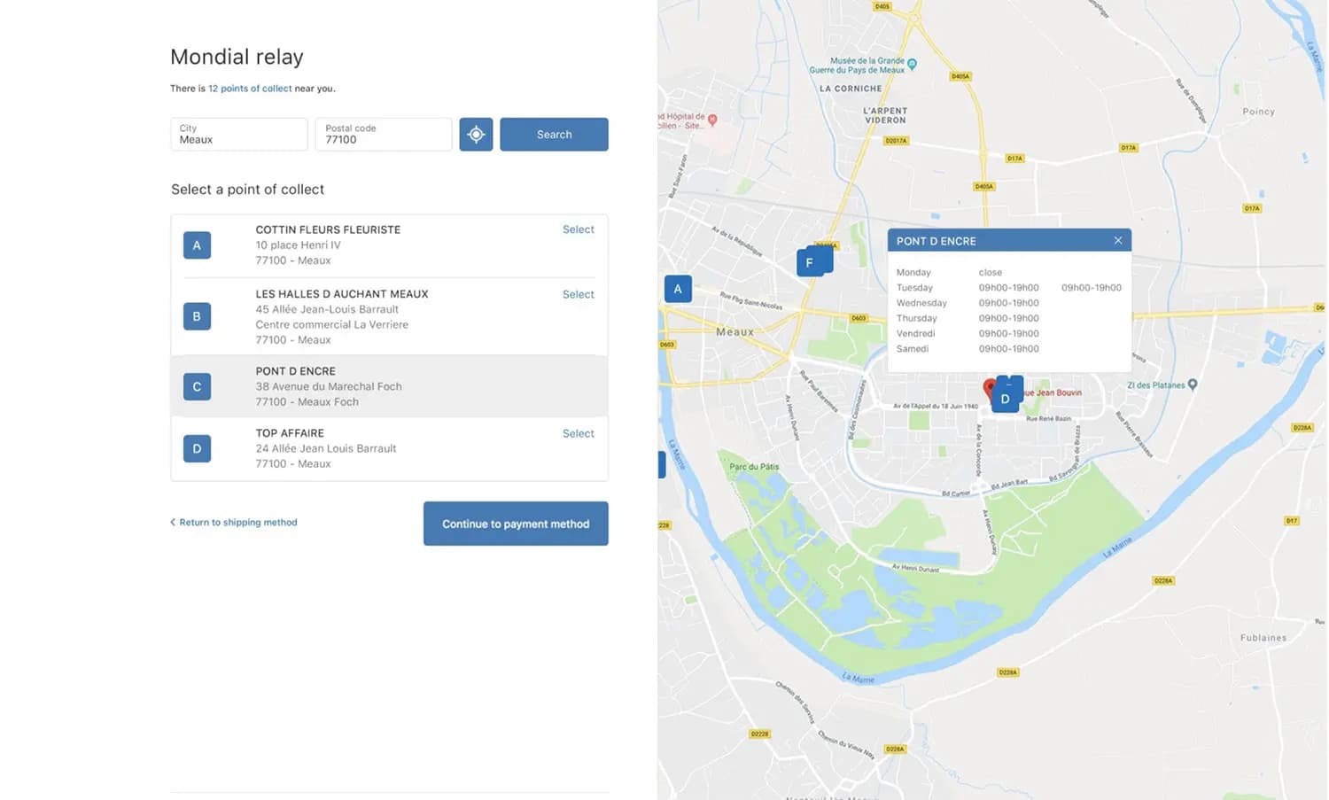 Application "Mondial Relay" pour Shopify